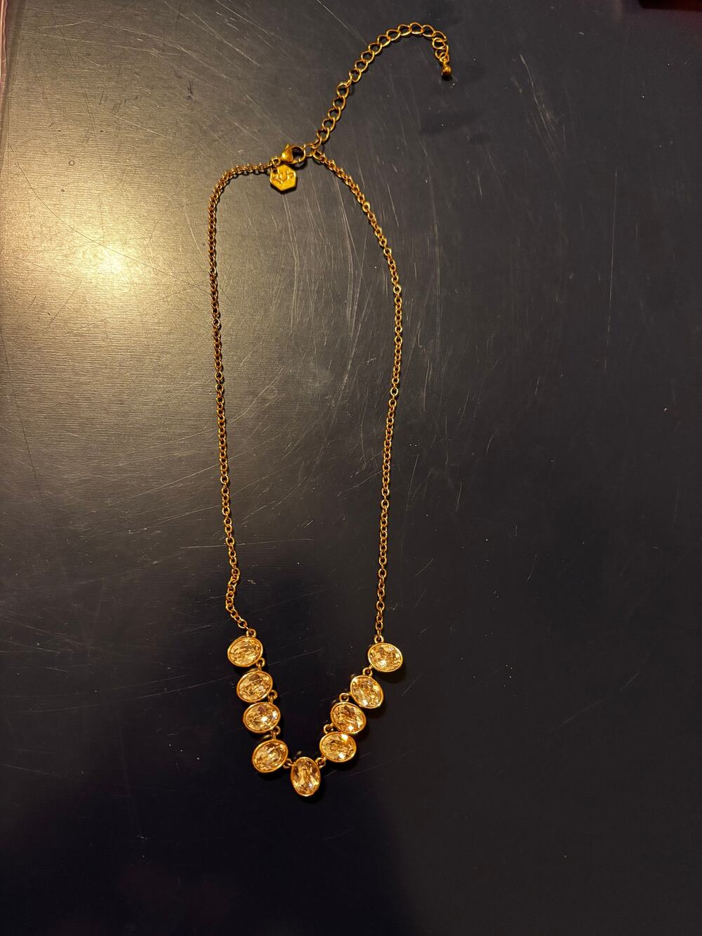 Touchstone Crystal by Swarovski EUC Women's Gold Tone Necklace 7.5"